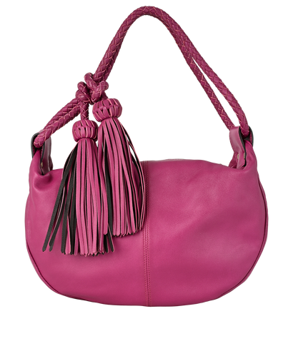Angelica Braided Tassel Hobo, £320, Handbags, Pink, Leather, Front view